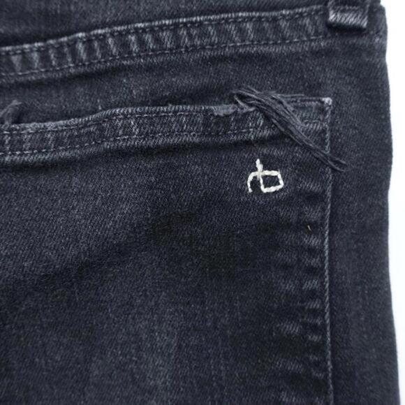 Rag &‎ Bone Fit 1 Skinny Jean Men's 34 Black Denim Stretch Extra Slim Distressed - Picture 8 of 9